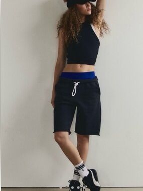 FP Movement by Free People Black Drawstring Bermuda Shorts For The Win XS